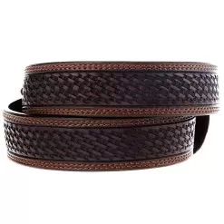 Vogt Silversmiths Chocolate Basket Weaved Belt -Western Cowboy Equipment Shop 041 144 2
