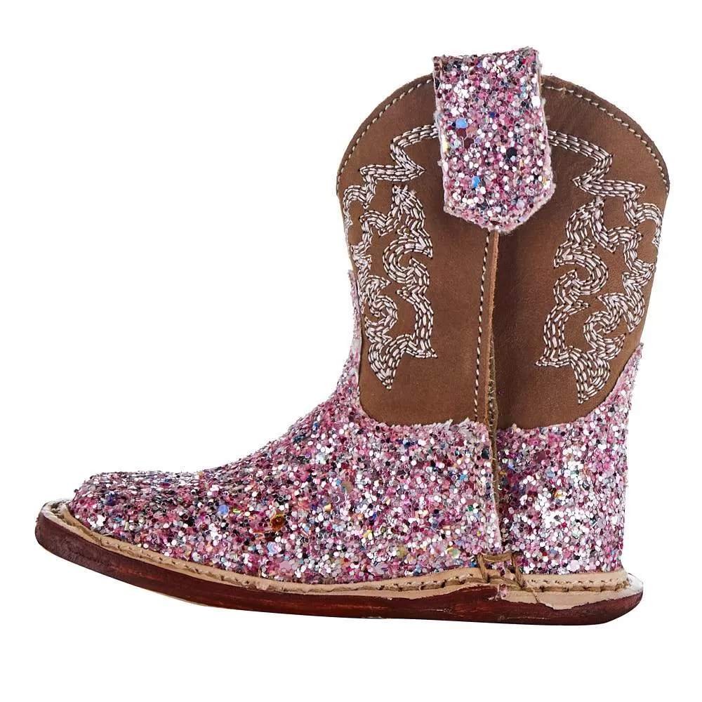 Roper NRS Exclusive Infant Footwear Pink Glitter Cowgirl Boot 4 Roper NRS Exclusive Infant Footwear Pink Glitter Cowgirl Boot - Image 2