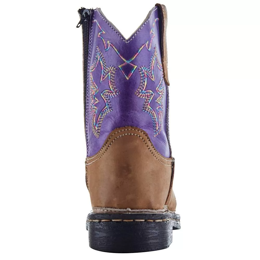 Roper NRS Exclusive Toddler Footwear Tan Vamp Purple Shaft Cowgirl Boot 5 Roper NRS Exclusive Toddler Footwear Tan Vamp Purple Shaft Cowgirl Boot - Image 3
