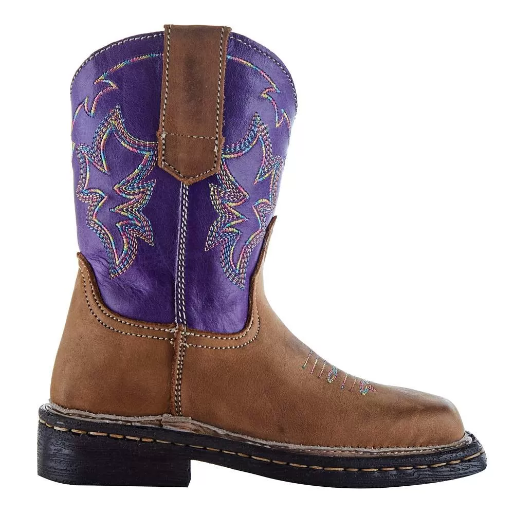 Roper NRS Exclusive Toddler Footwear Tan Vamp Purple Shaft Cowgirl Boot 6 Roper NRS Exclusive Toddler Footwear Tan Vamp Purple Shaft Cowgirl Boot - Image 4