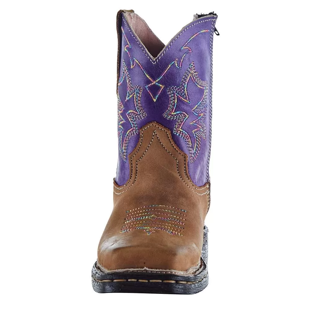 Roper NRS Exclusive Toddler Footwear Tan Vamp Purple Shaft Cowgirl Boot 7 Roper NRS Exclusive Toddler Footwear Tan Vamp Purple Shaft Cowgirl Boot - Image 5