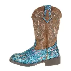 Roper Footwear Kids Roper Blue Southwest Glitter Vamp Brown Shaft -Western Cowboy Equipment Shop 09 018 1225 2063 2