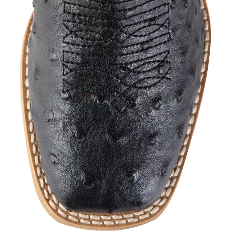 Roper Footwear Kid's Black Ostrich Print Cowboy Boots 4 Roper Footwear Kid's Black Ostrich Print Cowboy Boots - Image 2
