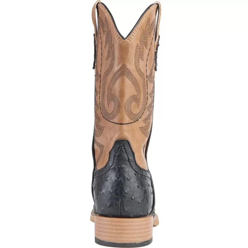 Roper Footwear Kid's Black Ostrich Print Cowboy Boots 6 Roper Footwear Kid's Black Ostrich Print Cowboy Boots - Image 4