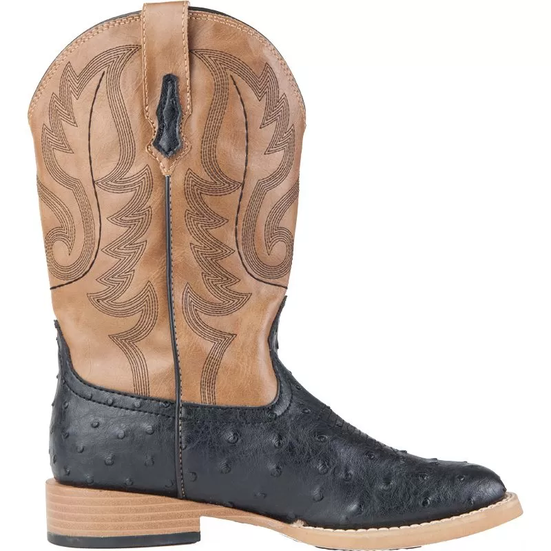 Roper Footwear Kid's Black Ostrich Print Cowboy Boots 7 Roper Footwear Kid's Black Ostrich Print Cowboy Boots - Image 5