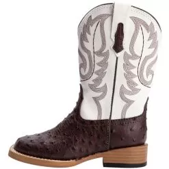 Roper Kid's Brown Ostrich Print Cowboy Boots -Western Cowboy Equipment Shop 09 18 1900 0049 3