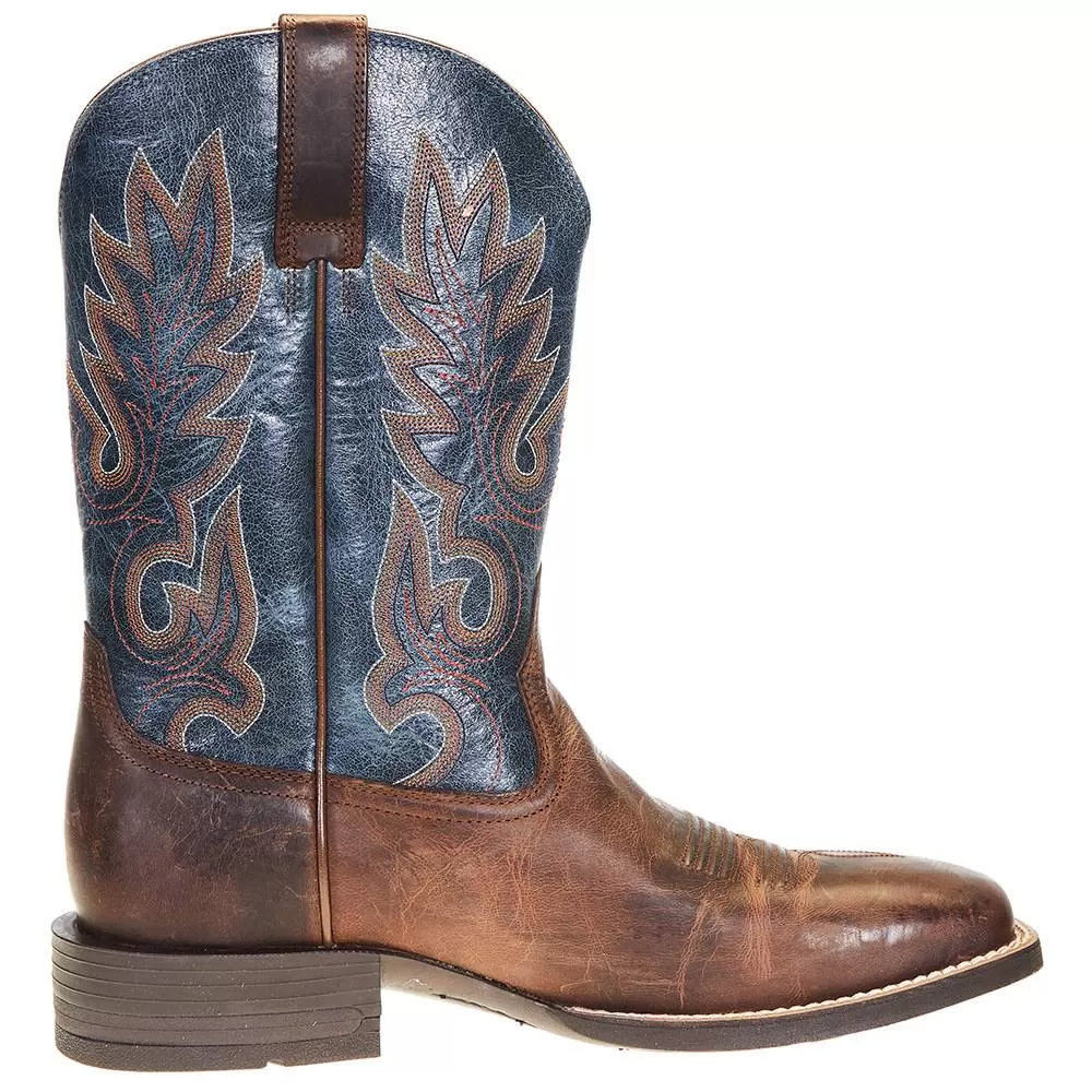 Ariat Men's Layton Weathered Chestnut 11in. Rail Blue Top Square Toe Boot 7 Ariat Men's Layton Weathered Chestnut 11in. Rail Blue Top Square Toe Boot - Image 5