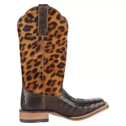 Ariat Women's Chocolate Caiman 12in. Leopard Top Cowgirl Boot -Western Cowboy Equipment Shop 10042540 5