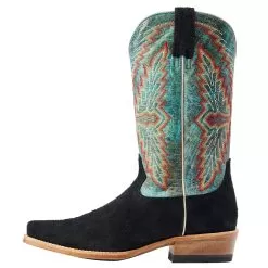 Ariat Men's Futurity Showman Black Roughout Turquoise Top Cowboy Boot -Western Cowboy Equipment Shop 10044498 03