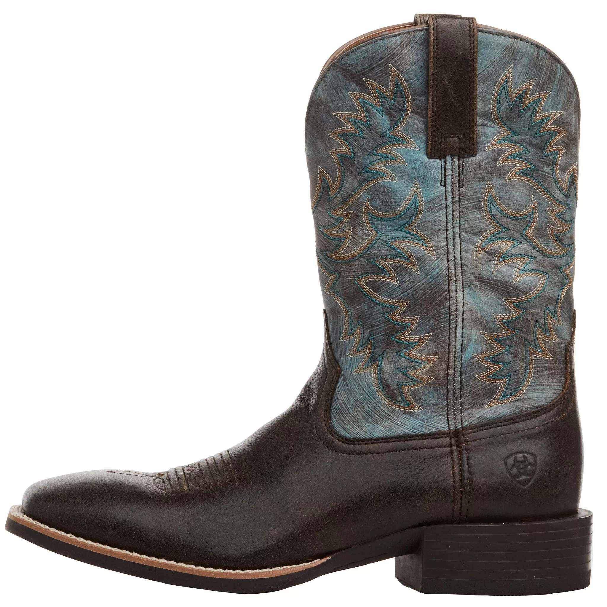 Ariat Men's Sport Latigo Chocolate Brown 11in Stone Blue Top 4 Ariat Men's Sport Latigo Chocolate Brown 11in Stone Blue Top - Image 2