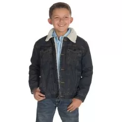 Wrangler Boys Rustic Blue Sherpa Lined Jacket