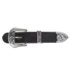 Vogt Silversmiths Engraved Tombstone Rope Edge 1 1/2in. Buckle Set