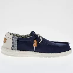Heydude Men's Hey Dude Wally Linen Natural Navy -Western Cowboy Equipment Shop 110792568 05