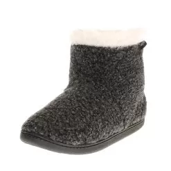 Minnetonka Women's Betty Charcoal Berber Slipper