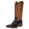 R Watson Boots Men's R Watson Black Caiman Tail 13in. Mad Dog Tan Top Boots