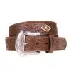 Men`s Tooled Scroll Leather Belt W/ Diamond Cutout Detailing -Western Cowboy Equipment Shop 117379 default l
