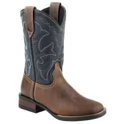 Roper Footwear Kids Brown Burnished Leather Vamp Cowboy Boot
