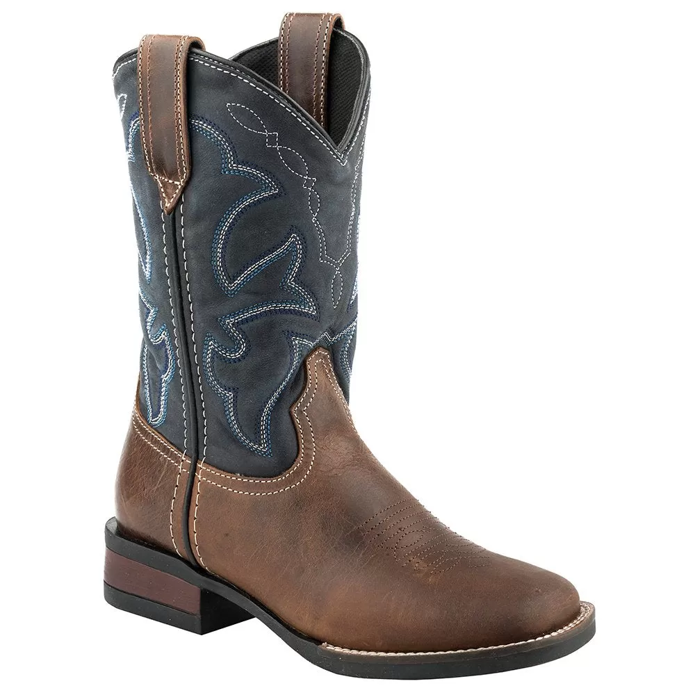 Roper Footwear Kids Brown Burnished Leather Vamp Cowboy Boot 3 Roper Footwear Kids Brown Burnished Leather Vamp Cowboy Boot