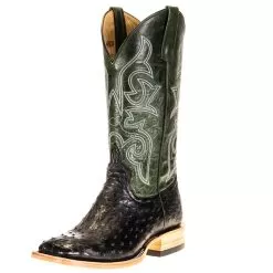 Horsepower Men's Top Hand Black Full Quill Ostrich 13in. Emerald Explosion Top
