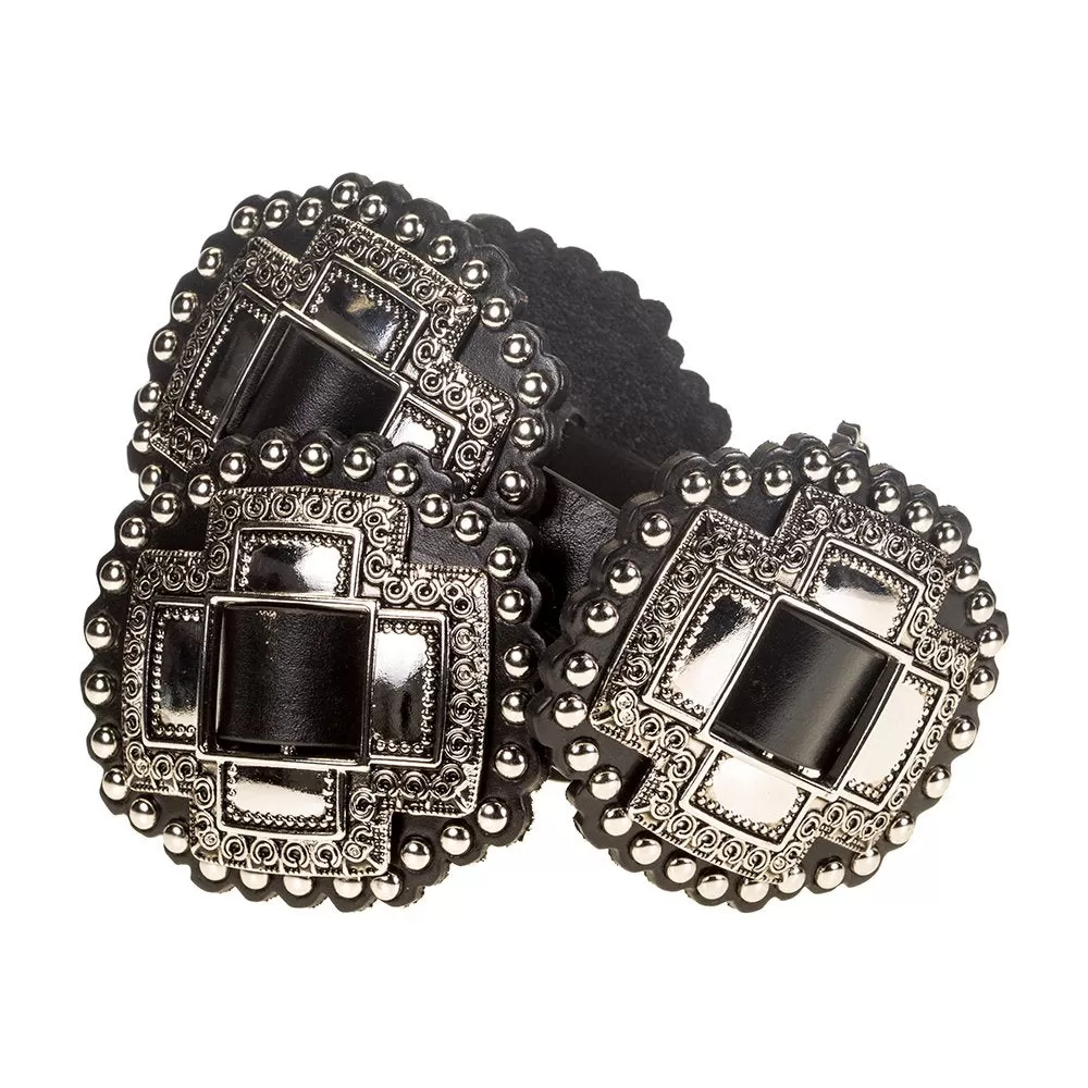 Gem Dandy Accessories Women's Black Cross Concho Belt 3 Gem Dandy Accessories Women's Black Cross Concho Belt