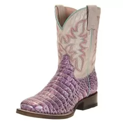 Kids Roper Ali Purple Faux Caiman 8in. Shaft