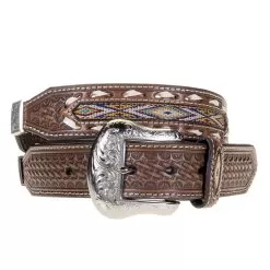 Men's Nocona Western Belt With Conchos And Inlay