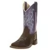 Old West Kids Purple Top Brown Foot Cowgirl Boots -Western Cowboy Equipment Shop 123782 default l