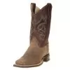 Old West Youth Burnt Red Waxy Top Brown Bull Hide Foot Cowboy Boots -Western Cowboy Equipment Shop 123786 default l