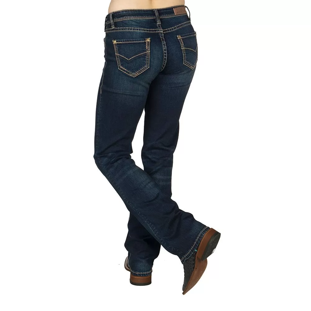 Rock & Roll Cowgirl Riding Extra Stretch Dark Wash Jeans 3 Rock & Roll Cowgirl Riding Extra Stretch Dark Wash Jeans