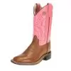 Old West Childrens Tan Canyon Pink Top Square Toe Boot -Western Cowboy Equipment Shop 132802 default l