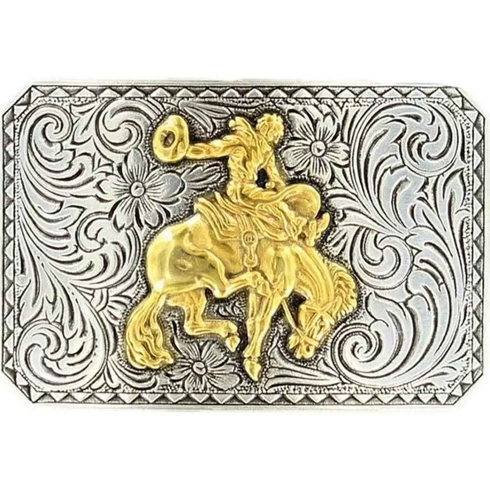 Men's Nocona Bucking Bronc Rectangle Buckle 3 Men's Nocona Bucking Bronc Rectangle Buckle