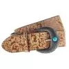 Lucky & Blessed Women's Brown Laser Cut Belt With Turquoise Stone Buckle -Western Cowboy Equipment Shop 136941 default l