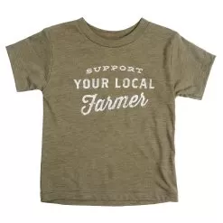 Youth Olive Support Your Local Farmer Tee