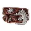 Gem Dandy Accessories Women`s Brown Painted Floral Belt -Western Cowboy Equipment Shop 139011 default l