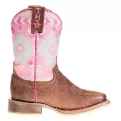 Tin Haul Footwear Youth Tin Haul Pink Moon Teepee Sole 10` Shaft Cowgirl Boots -Western Cowboy Equipment Shop 14 018 0077 0806 41