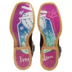 Tin Haul Footwear Womens Damask Diamond Brown Boot -Western Cowboy Equipment Shop 14 021 0007 1441 3