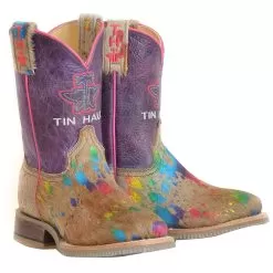 Tin Haul Footwear Youth Spotty Colorful Cattle Sole 10in. Shaft Cowgirl Boot -Western Cowboy Equipment Shop 1401800770873 31