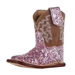 Roper NRS Exclusive Infant Footwear Pink Glitter Cowgirl Boot