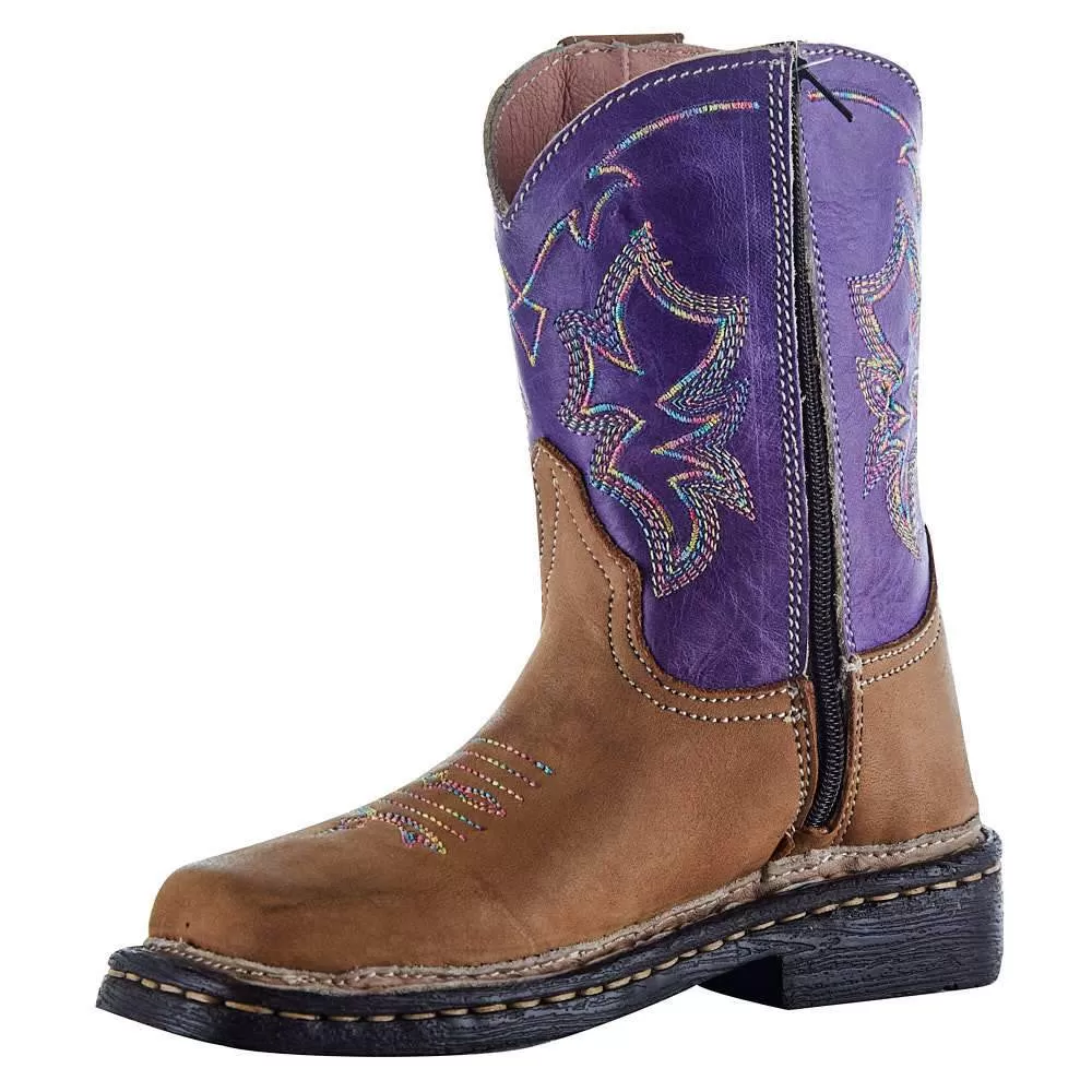 Roper NRS Exclusive Toddler Footwear Tan Vamp Purple Shaft Cowgirl Boot 3 Roper NRS Exclusive Toddler Footwear Tan Vamp Purple Shaft Cowgirl Boot