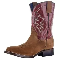 Roper Exclusive Kids Suede Vamp Red Shaft Cowboy Boot