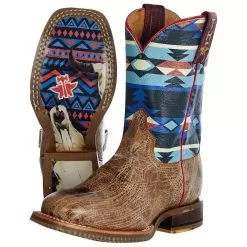 Tin Haul Footwear Tin HaulKids Aztec Bull Skull Cowboy Boot