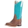 Macie Bean Girls Pecan Barking Iron Turquoise Cowboy Boot -Western Cowboy Equipment Shop 141464 default l
