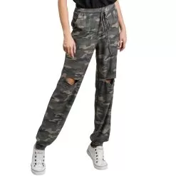 Women's Jodifl Camo Distressed Joggers