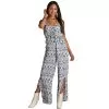 Women's Rock And Roll Denim Blue Print Jumpsuit