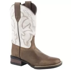Roper Youth Monterey White Top Square Toe Cowboy Boot