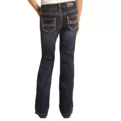 Girls Rock & Roll Denim Dark Wash Stretch Bootcut Jean