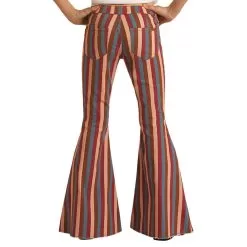 Girls Rock & Roll Denim Striped Bell Bottom
