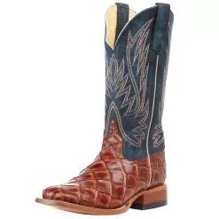 Horsepower Boots Kid's Cognac Filet Of Fish Seas Turquoise Top Cowboy Boots