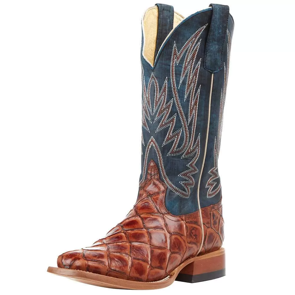 Horsepower Boots Kid's Cognac Filet Of Fish Seas Turquoise Top Cowboy Boots 3 Horsepower Boots Kid's Cognac Filet Of Fish Seas Turquoise Top Cowboy Boots