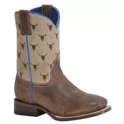 Roper Kids Steers 8in. Shaft Reboot Insert Cowboy Boot